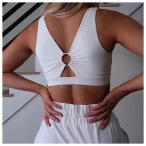 Whitney Simmons x Gymshark unbleached white sports bra size S